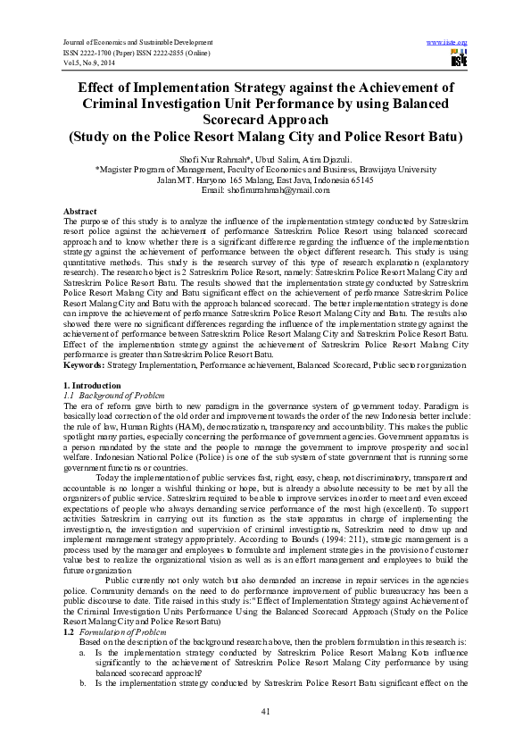 (PDF) Effect of Implementation Strategy against the Achievement of ...