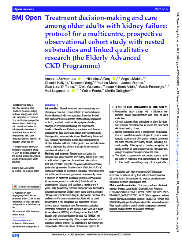(PDF) Treatment decision-making and care among older adults with kidney ...