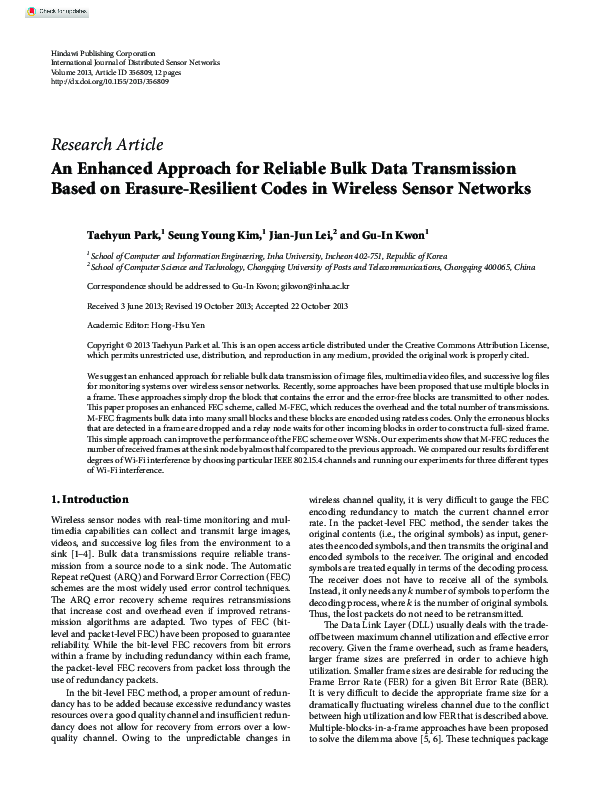 (PDF) An Enhanced Approach for Reliable Bulk Data Transmission Based on ...