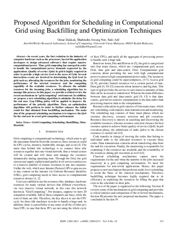 (PDF) Proposed Algorithm for Scheduling in Computational Grid using ...