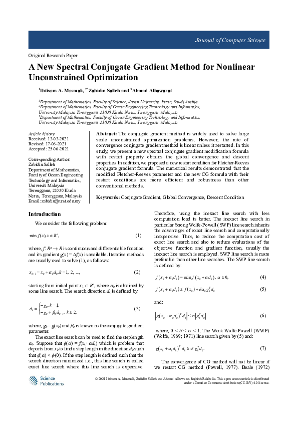 (PDF) A New Spectral Conjugate Gradient Method for Nonlinear ...