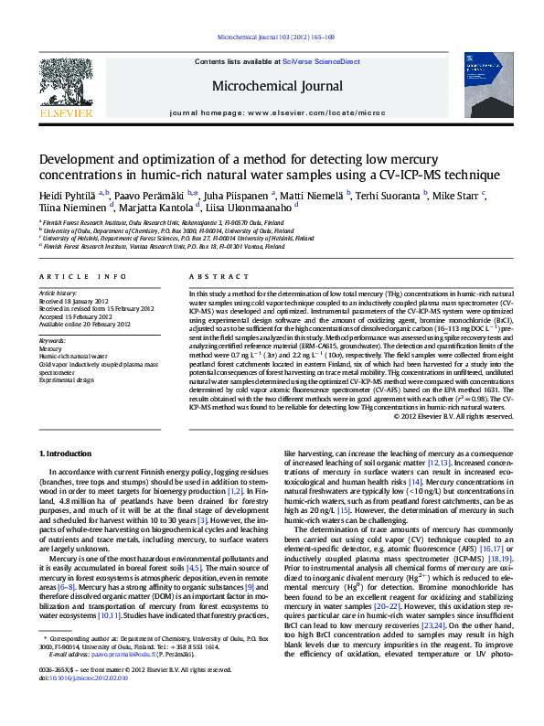 (PDF) Development and optimization of a method for detecting low ...