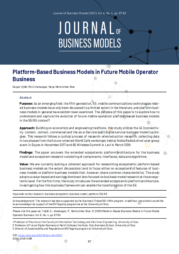 (PDF) Platform-Based Ecosystemic Business Models in Future Mobile ...