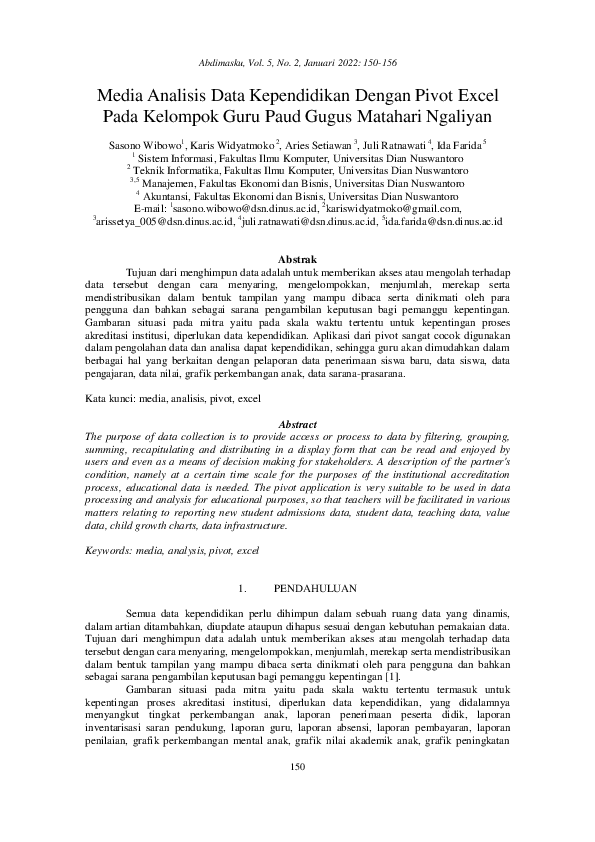 (PDF) Media Analisis Data Kependidikan Dengan Pivot Excel Pada Kelompok ...