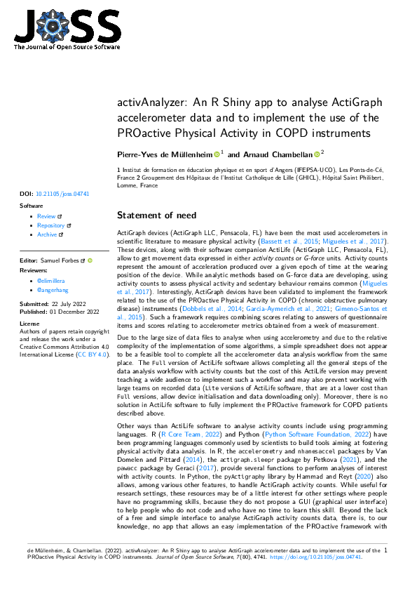 (PDF) activAnalyzer: An R Shiny app to analyse ActiGraph accelerometer ...