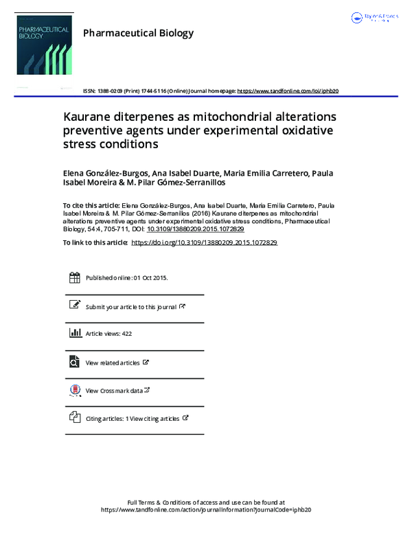 (PDF) Kaurane diterpenes as mitochondrial alterations preventive agents ...