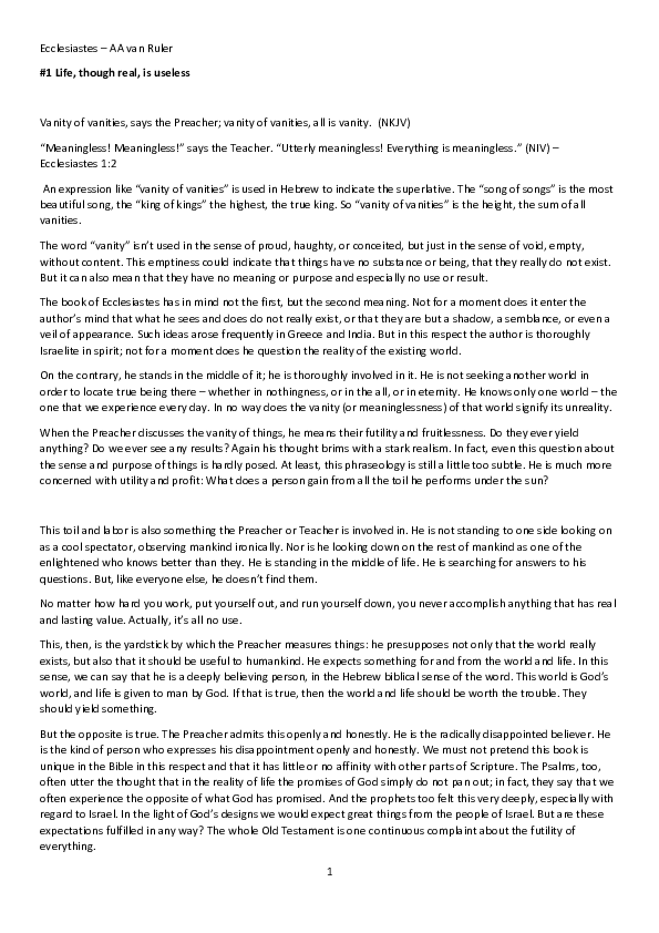(PDF) Ecclesiastes -AA van Ruler