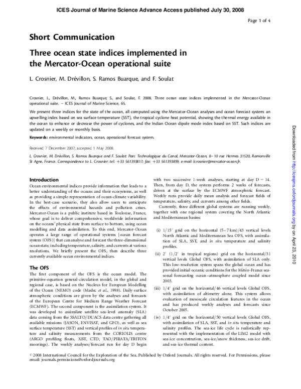 (PDF) Short Communication Three ocean state indices implemented in the ...