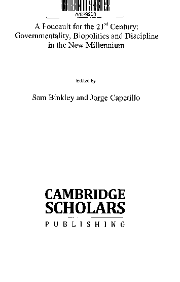(PDF) A Foucault for the 21st century: governmentality, biopolitics and ...