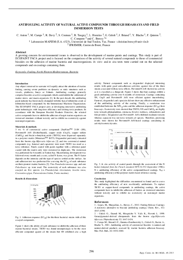 (PDF) Antifouling Activity of Natural Active Compounds Through ...