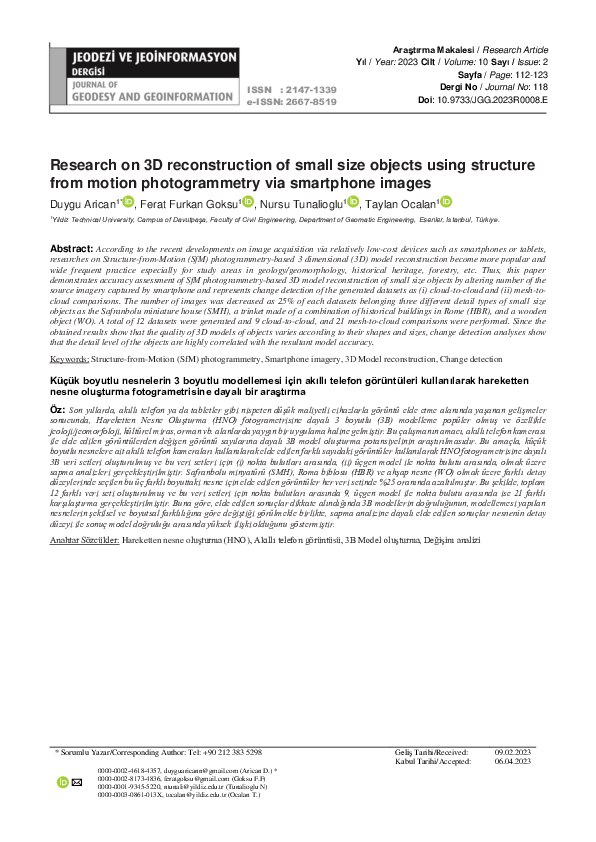 (PDF) Research on 3D reconstruction of small size objects using ...