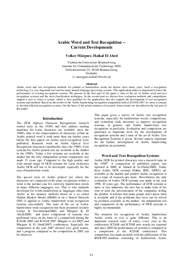 (PDF) Synthetic data for Arabic OCR system development