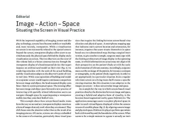 (PDF) Editorial: Image – Action – Space. Situating the Screen in Visual ...