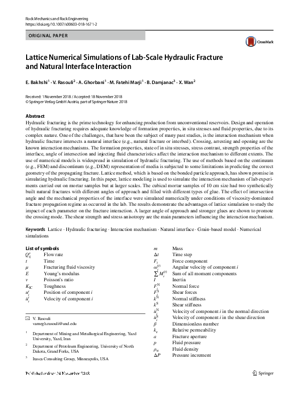 (PDF) Lattice Numerical Simulations of Lab-Scale Hydraulic Fracture and ...