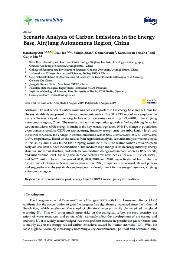 (PDF) Scenario Analysis of Carbon Emissions in the Energy Base ...