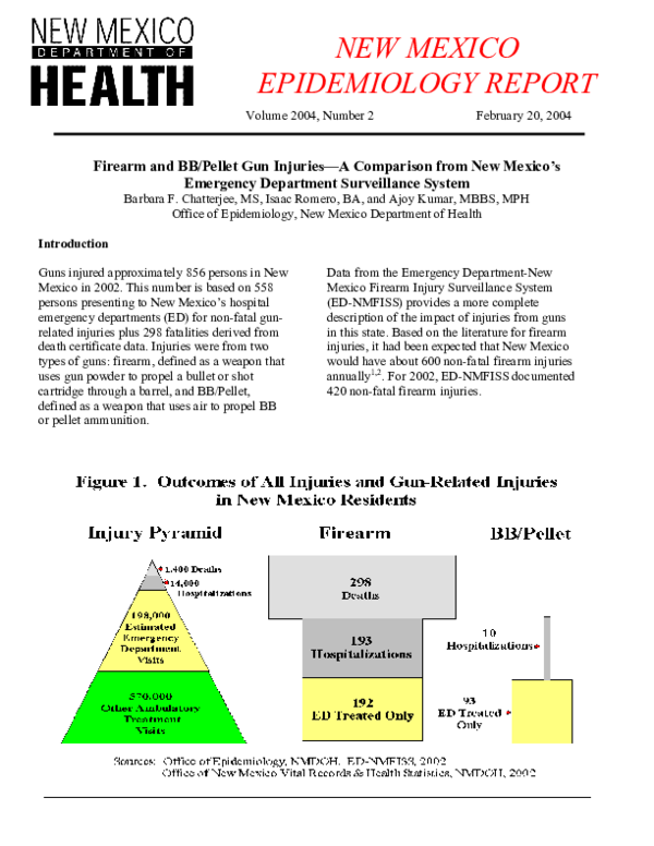 (PDF) Firearm and BB/Pellet Gun Injuries A Comparison from New Mexico's ...
