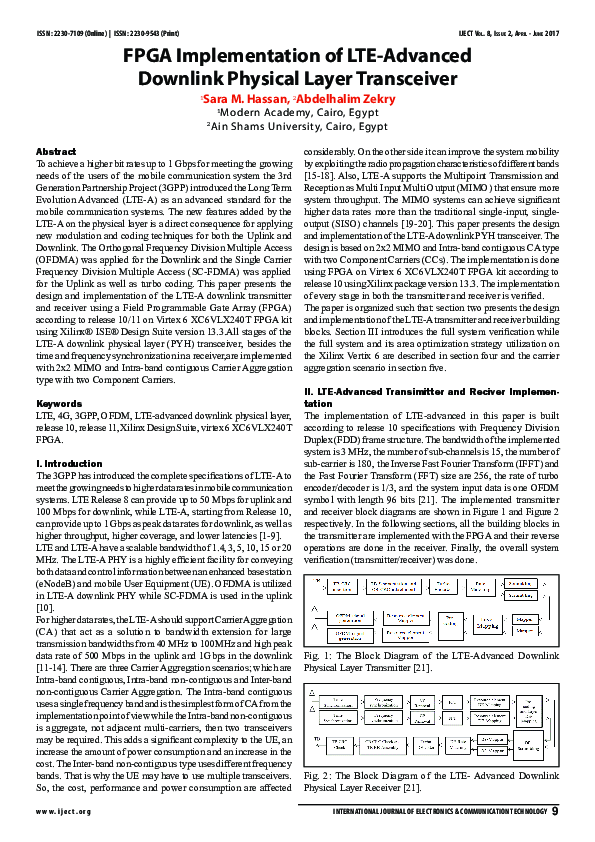 (PDF) FPGA Implementation of LTE-Advanced Downlink Physical Layer ...