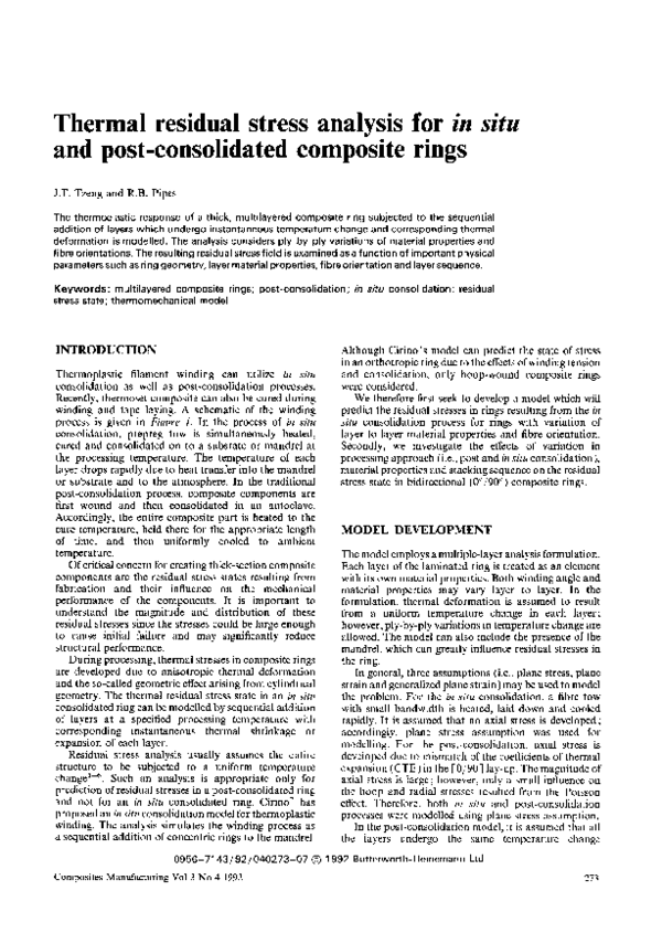 (PDF) Thermal residual stress analysis for in situ and post ...