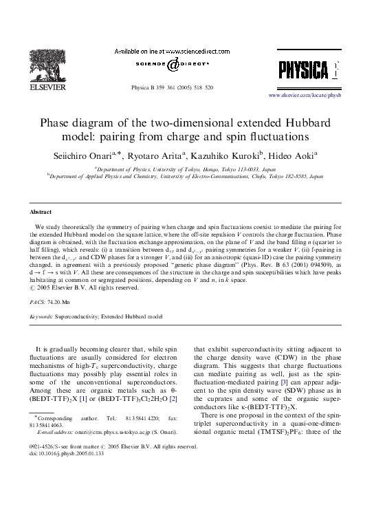 (PDF) Phase diagram of the two-dimensional extended Hubbard model ...