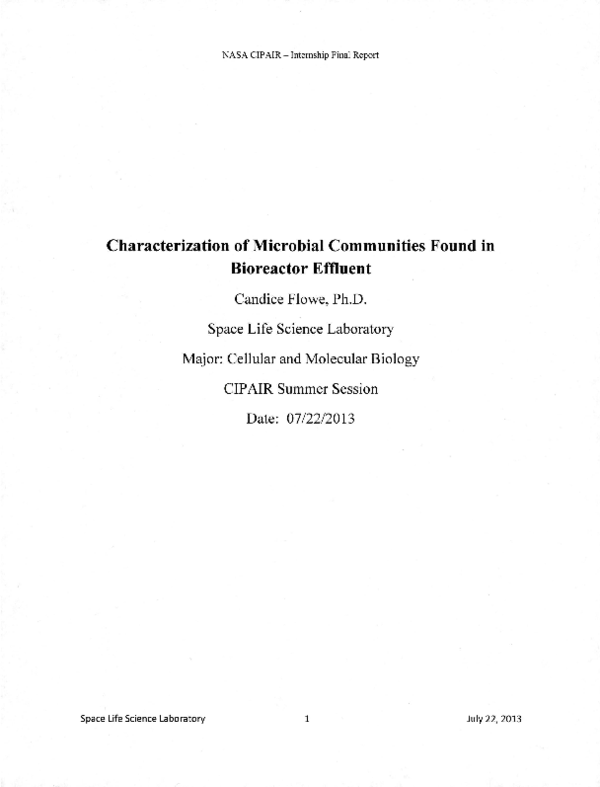 (PDF) Characterization of Microbial Communities Found in Bioreactor ...