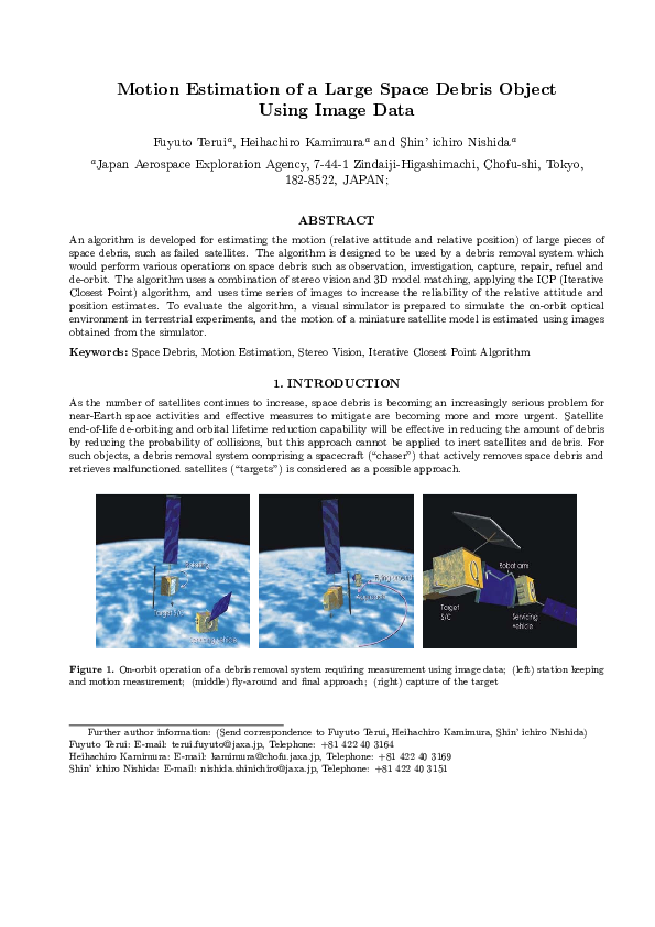 (PDF) Terrestrial experiments for the motion estimation of a large ...