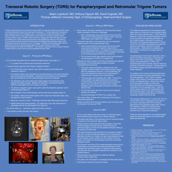 (PDF) Transoral Robotic Surgery (TORS) for Parapharyngeal and ...