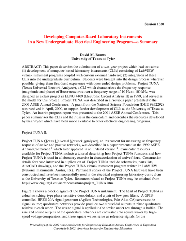 (PDF) Developing Computer Based Laboratory Instruments In A New ...
