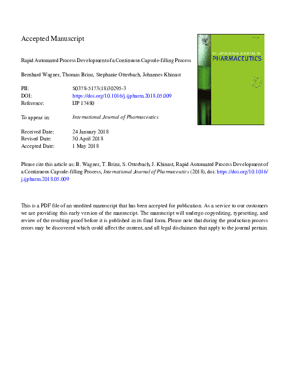 (PDF) Rapid automated process development of a continuous capsule ...