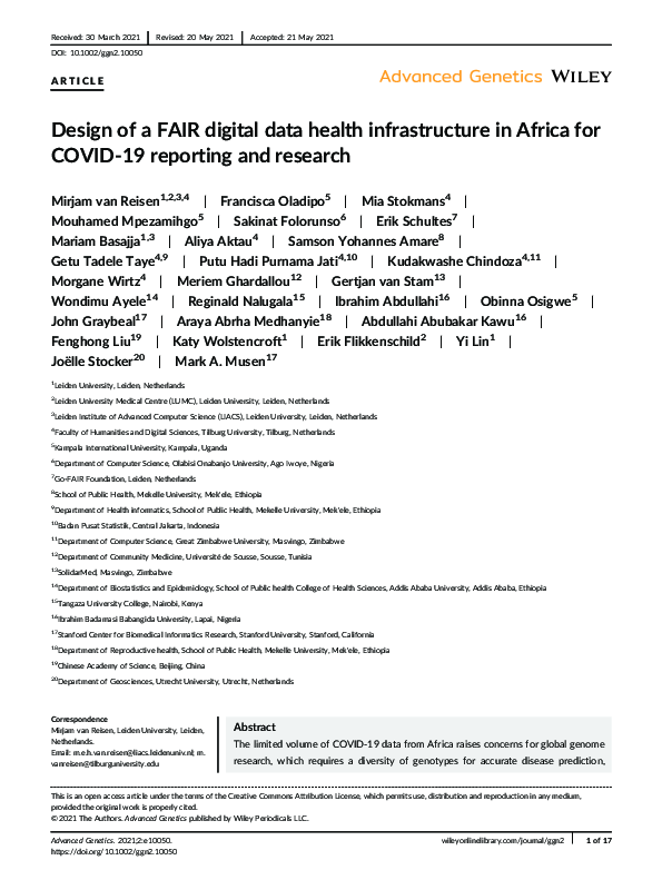 (PDF) Design of a FAIR digital data health infrastructure in Africa for ...