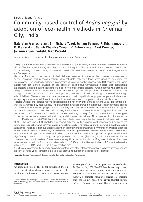 (PDF) Community-based control ofAedes aegyptiby adoption of eco-health ...