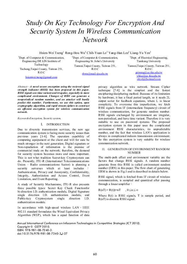 (PDF) Study On Key Technology For Encryption And Security System In ...
