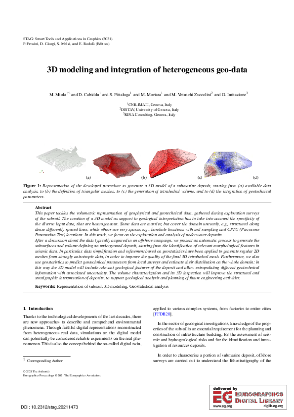 (PDF) 3D Modeling and Integration of Heterogeneous Geo-data