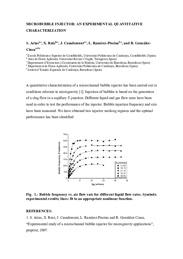 (PDF) Microbubble Injector: An Experimental Quantitative Characterization