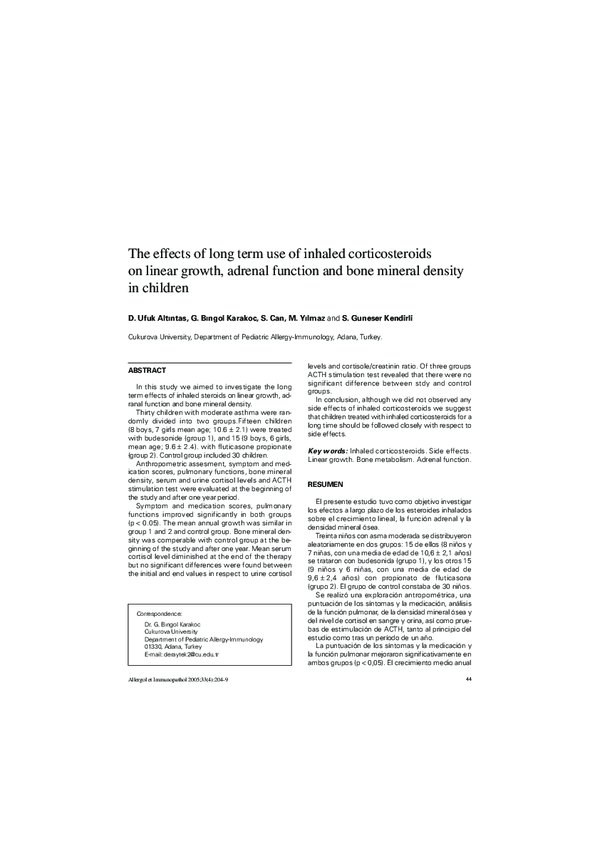 (PDF) The effects of long term use of inhaled corticosteroids on linear ...