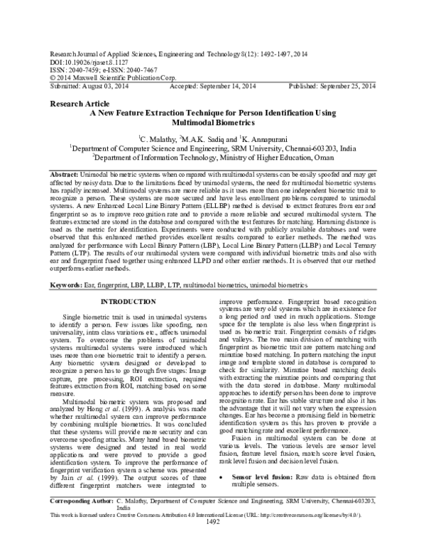 (PDF) A New Feature Extraction Technique for Person Identification ...