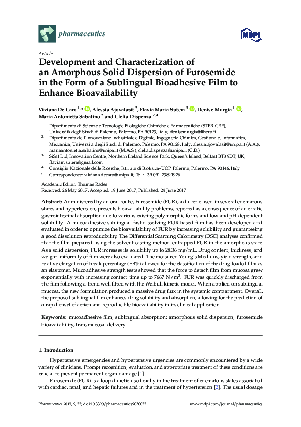 (PDF) Development and Characterization of an Amorphous Solid Dispersion ...