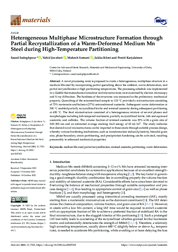 (PDF) Heterogeneous Multiphase Microstructure Formation Through Partial ...