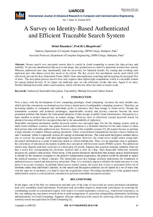 (PDF) A Survey on Identity-Based Authenticated and Efficient Traceable ...