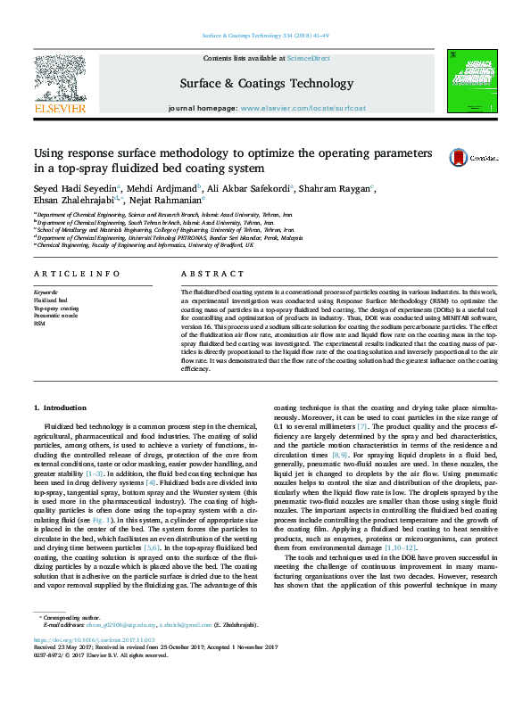 (PDF) Using the Response Surface Methodology to Optimize the Extraction ...