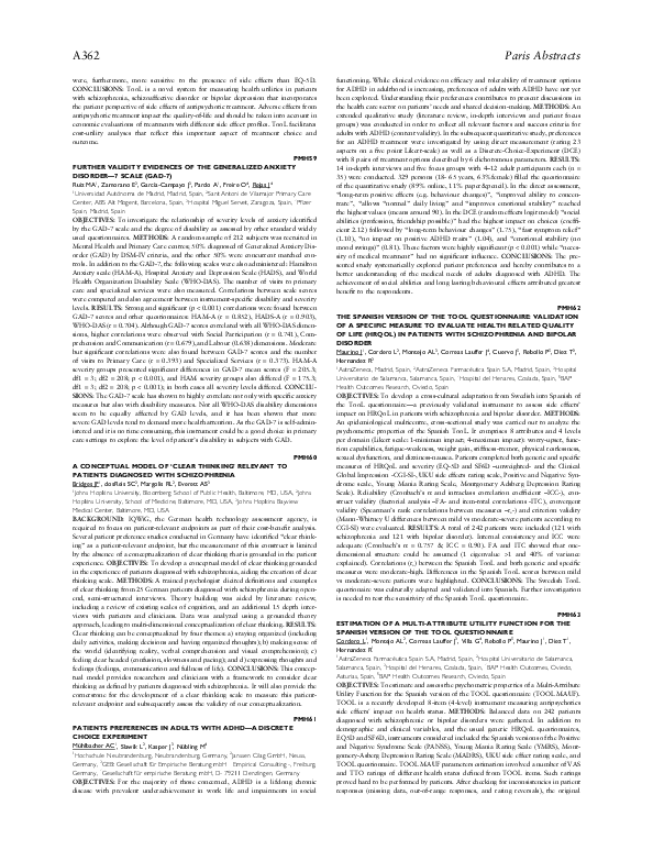 (PDF) PMH63 Estimation of a Multi-Attribute Utility Function for the ...