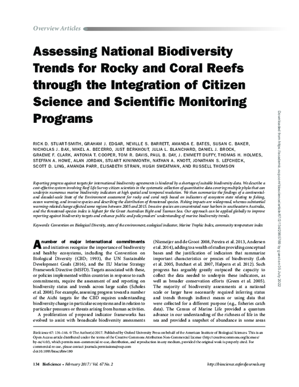 (PDF) Assessing National Biodiversity Trends for Rocky and Coral Reefs ...