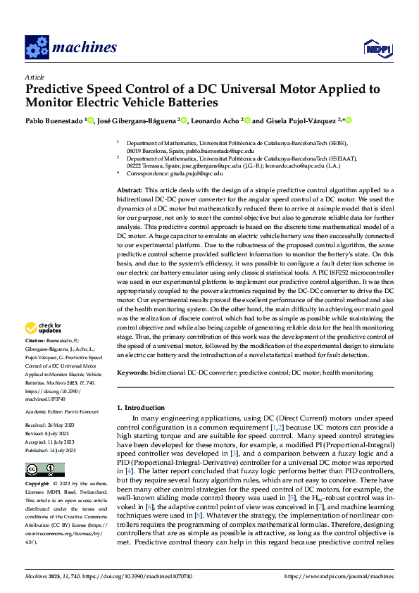 (PDF) Predictive Speed Control of a DC Universal Motor Applied to ...