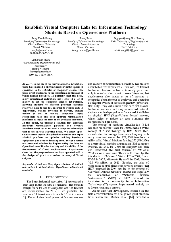 (PDF) Establish Virtual Computer Labs for Information Technology ...