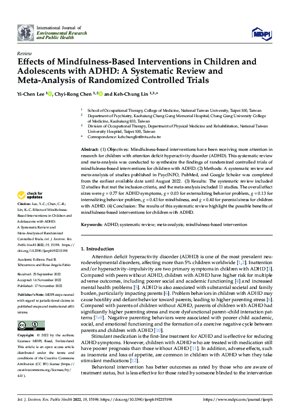 (PDF) Effects of Mindfulness-Based Interventions in Children and ...