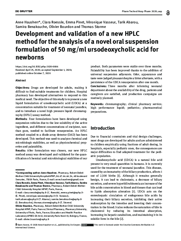 (PDF) Development and validation of a new HPLC method for the analysis ...