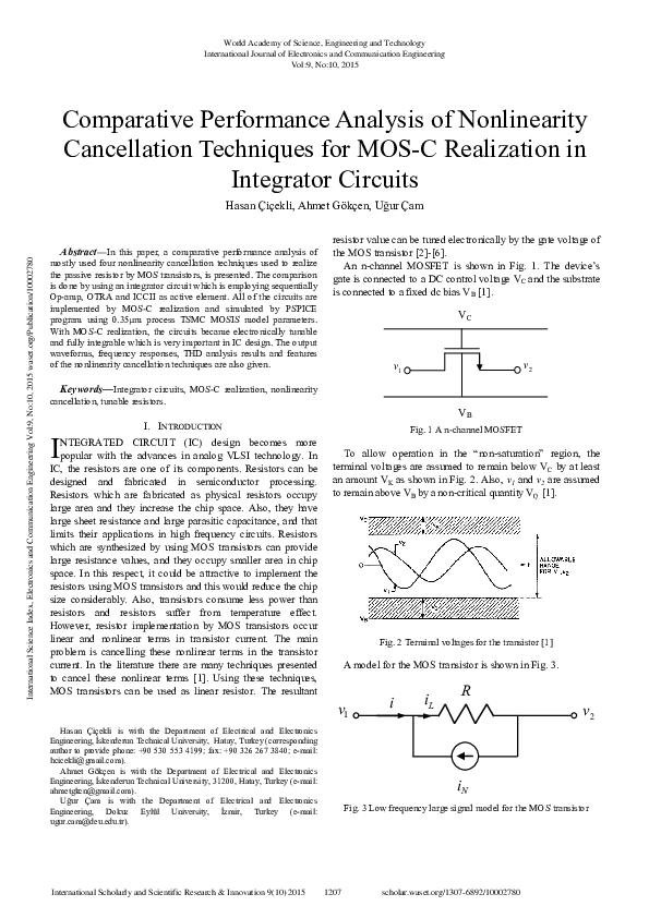 (PDF) Comparative Performance Analysis of Nonlinearity Cancellation ...