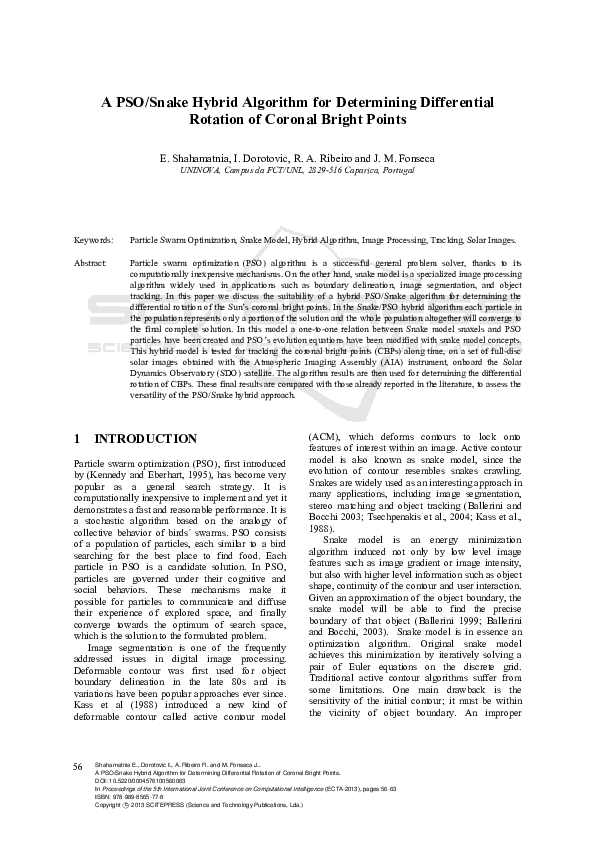 (PDF) A PSO/Snake Hybrid Algorithm for Determining Differential ...