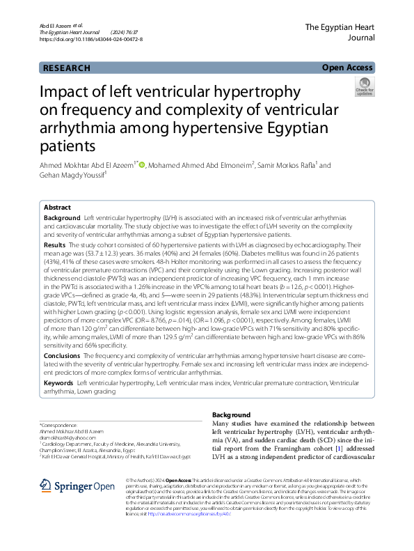 (PDF) Impact of left ventricular hypertrophy on frequency and ...