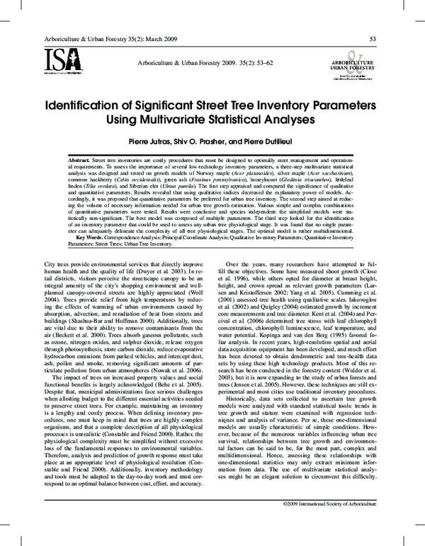 (PDF) Identification of Significant Street Tree Inventory Parameters ...