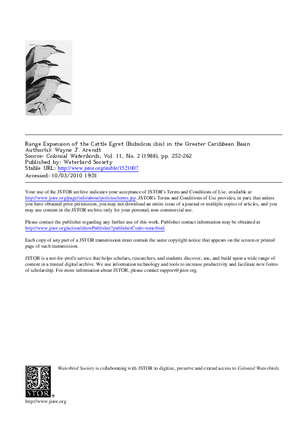 (PDF) Range Expansion of the Cattle Egret (Bubulcus ibis) in the ...